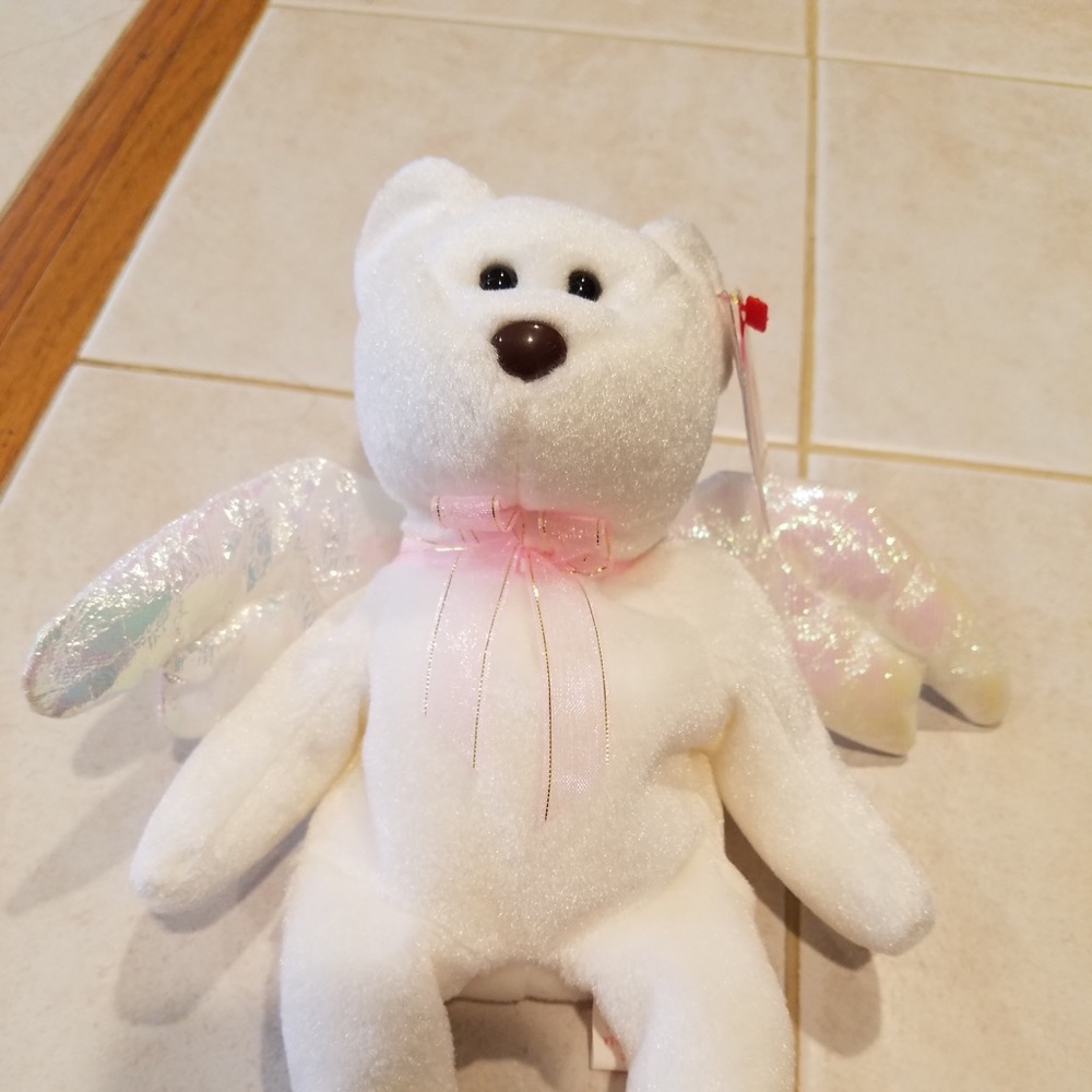 Rare! Beanie Babies “Halo” the Bear - NWT Mint!!
